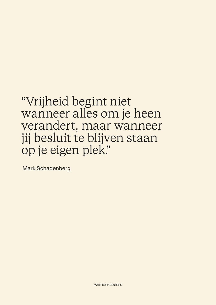 Quote van Mark Schadenberg over vrijheid