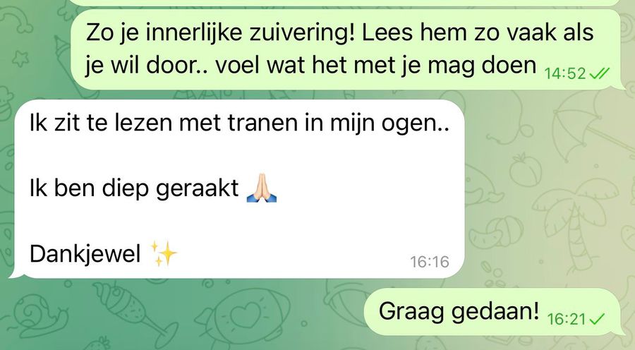 Bericht van een klant na de Innerlijke Zuivering