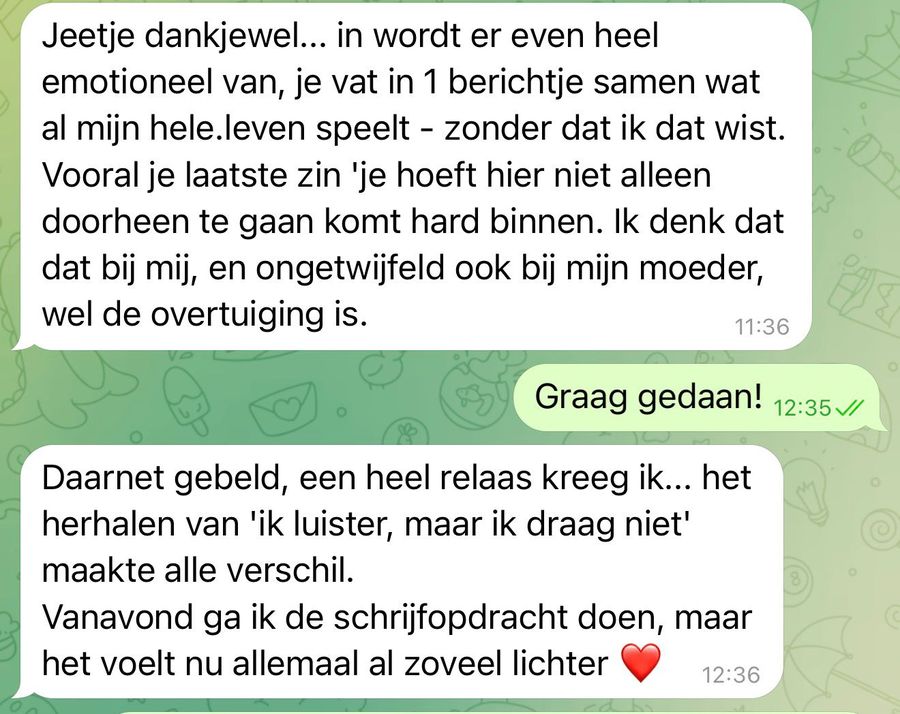 Bericht van een klant na de Innerlijke Zuivering