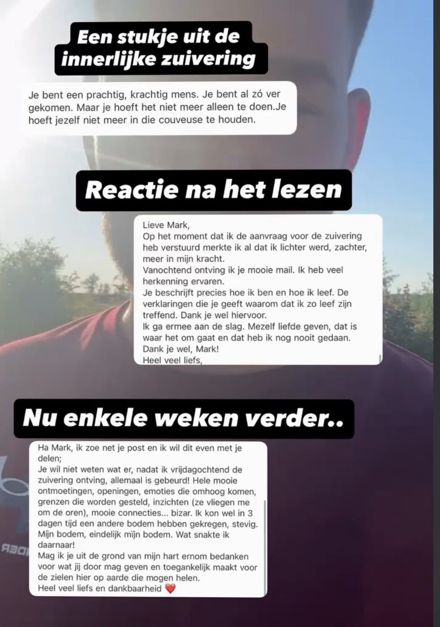 Een stukje uit een zuivering met de reactie erna