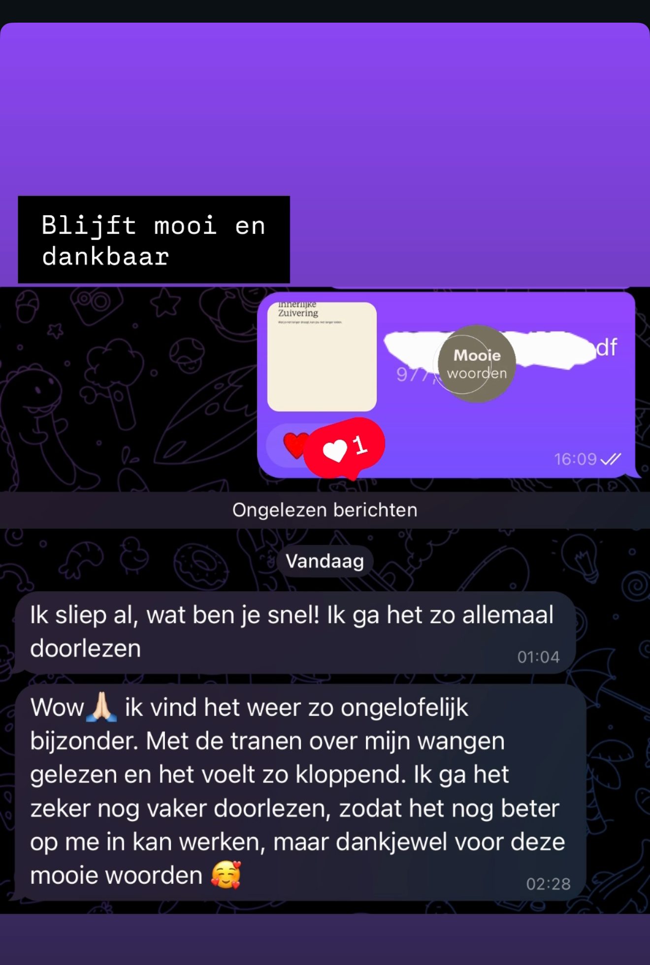 Bericht van een klant na de Innerlijke Zuivering